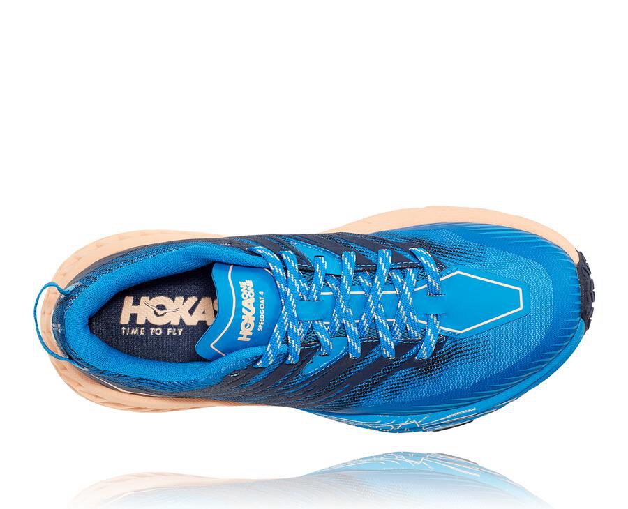 Hoka One One Womens Trail Shoes - Speedgoat 4 - Blue - NRQX37548